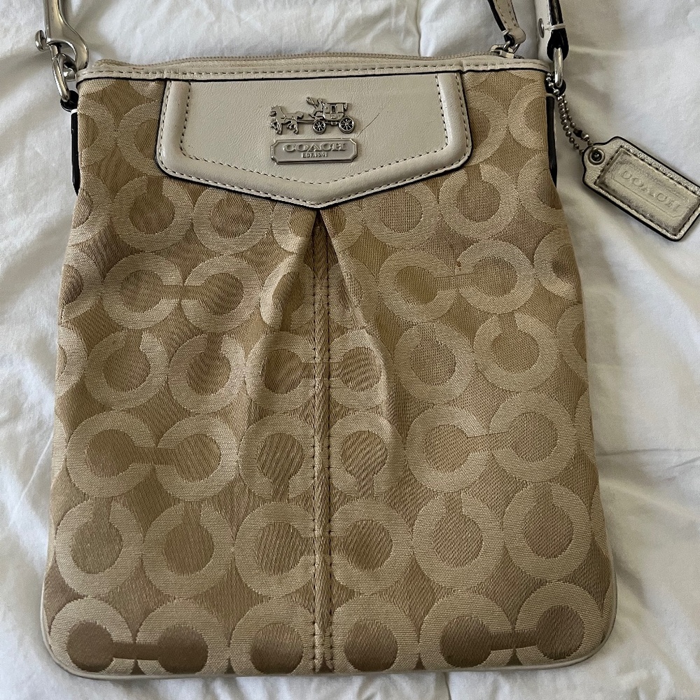 Coach Off-White Signature Op Art Madison Swingpack Crossbody Bag